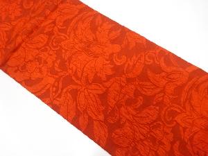 纐纈唐花模様織出し全通袋帯